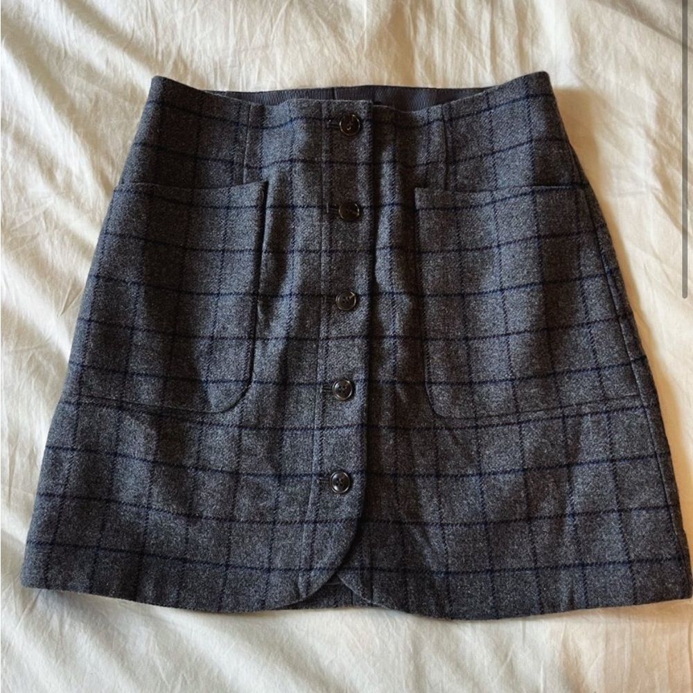 Madewell wool skirt with window pain print fully lined size 10 - Picture 4 of 8